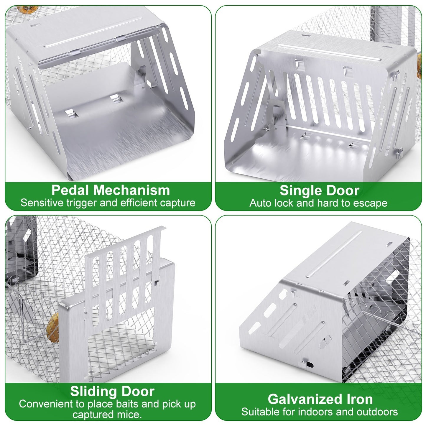 1Pc Automatic Continuous Rat Trap Single Door Mouse Cage Humane Live Animal Trap Cage Indoor Outdoor For Small Rodents Mice Voles