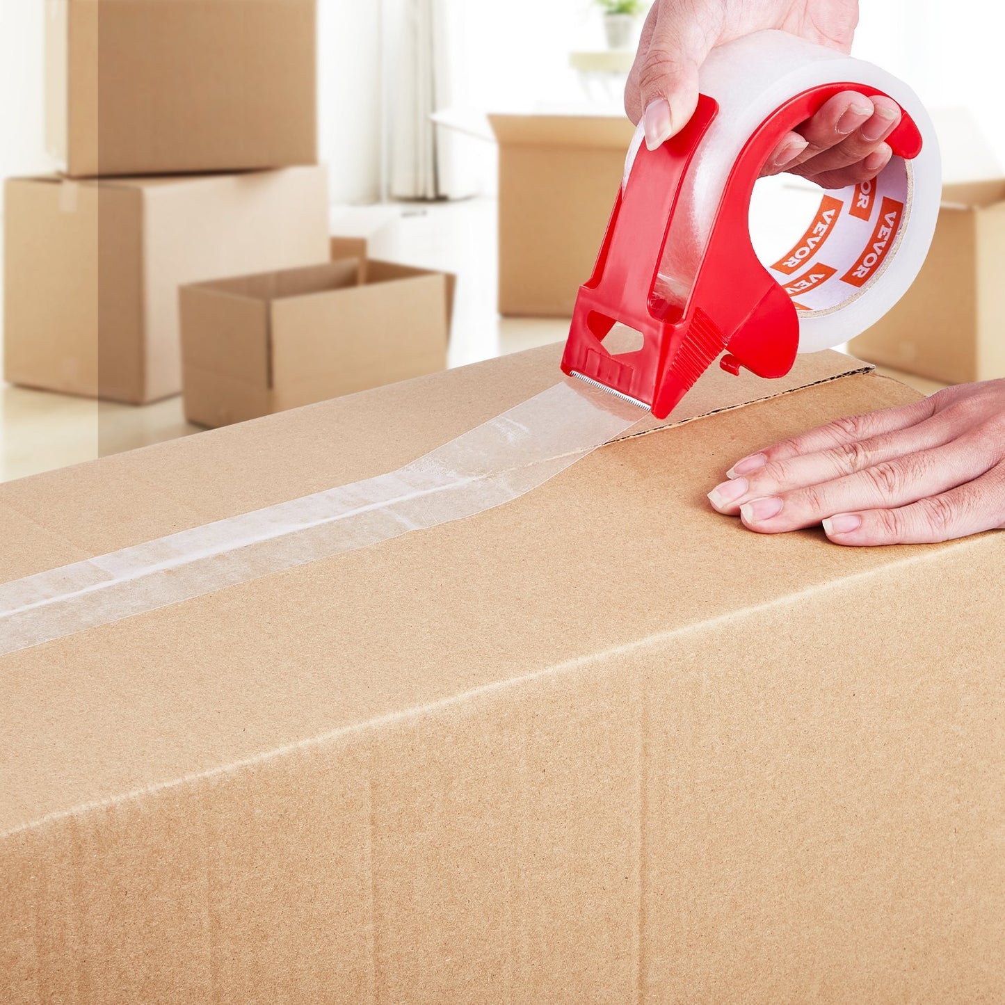 Clear Packing Tape 6 Rolls 65 Yards Clear Shipping Tape With Dispenser 2.7 Mil