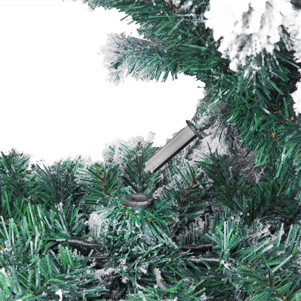 Green Flocking 6ft, 750 Branches, Automatic Tree Structure, PVC Material Christmas Tree