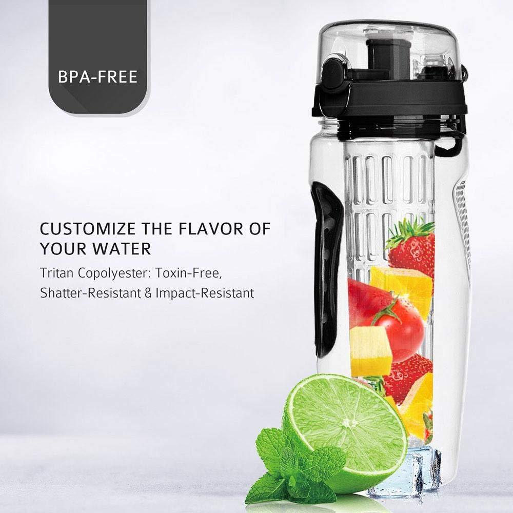 32Oz Fruit Infuser Water Bottle – BPA-Free Plastic Sport Juice Shaker & Infuser Drink Bottle