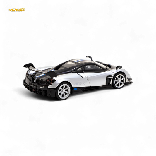 Tarmac Works Global64 Pagani Huayra BC Grigio Mercurio 2-Tone Silver/Blk 1:64