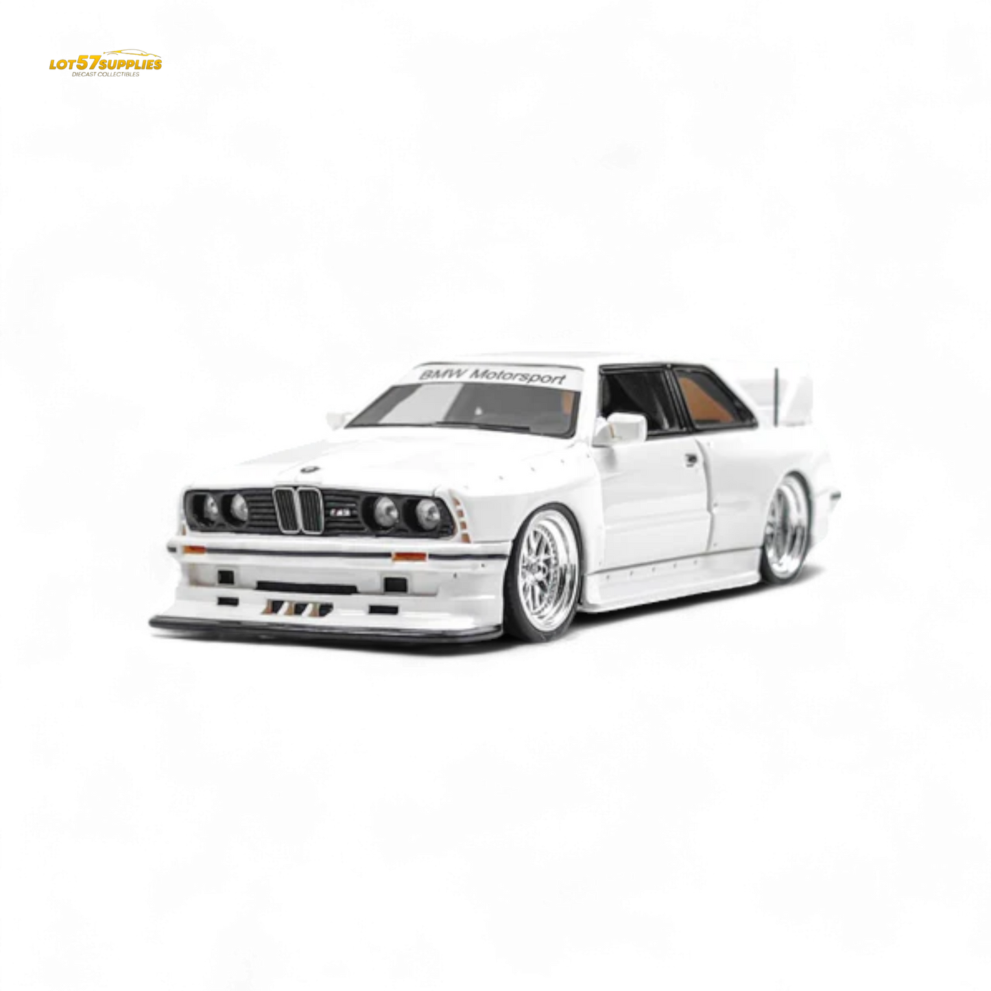 NA BMW E30 Wide-Body Resin Model White 1:64