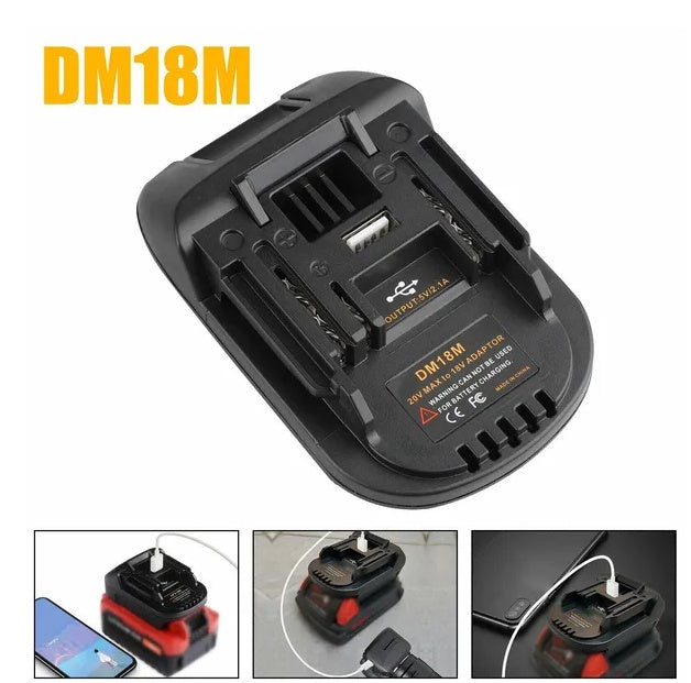 USB Battery Adapter Converter For 20V Milwaukee M18 Convert To 18V
