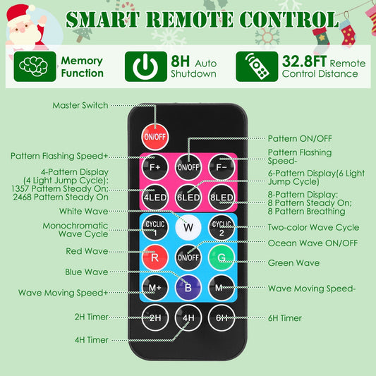 2 In 1 Holiday Projector Light Projection Lamp Indoor Outdoor With 10-Color Ocean Wave 10 HD Slides 3 Bases Remote Control For New Year Valentine's Day Christmas Halloween Thanksgiving Easter