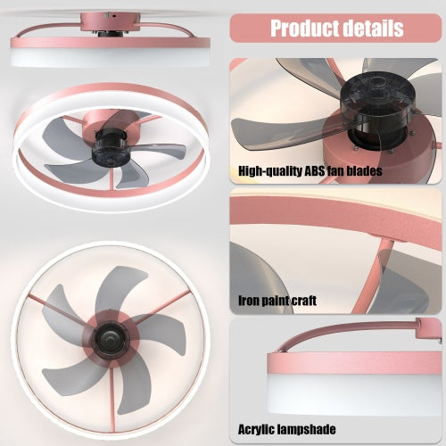 Ceiling Fan With Light Dimmable LED Recessed Mount Slim Modern Ceiling Fan Unavailable Platforms- Temu