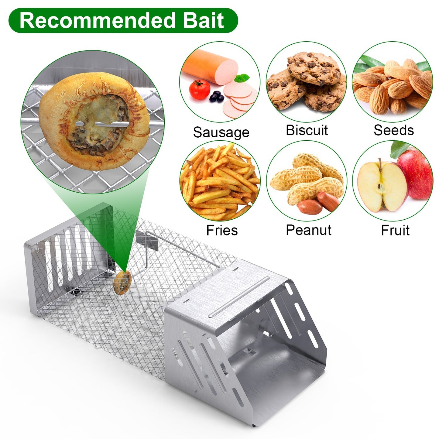 1Pc Automatic Continuous Rat Trap Single Door Mouse Cage Humane Live Animal Trap Cage Indoor Outdoor For Small Rodents Mice Voles