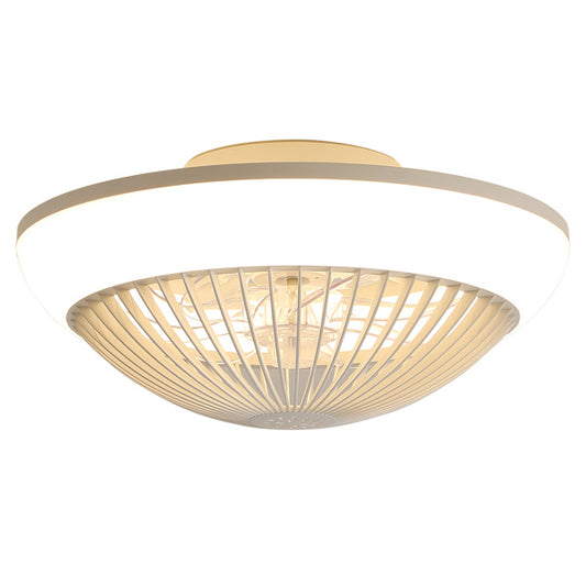 15 Inch RGB Dimmable LED Enclosed Ceiling Fan With Light, Modern Bladeless 6-speed Remote Control Suitable For Bedrooms, Children's Rooms, Parties