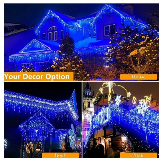 Curtain Icicle Lights Wedding Party LED Fairy Christmas Indoor Outdoor