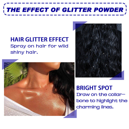 Brightening Glitter Spray Collarbone Hair Halloween Party Nightclub Dress Film Highlighter Spray Powder