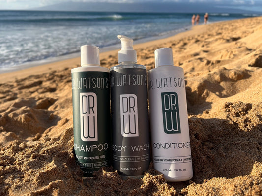 Dr. Watson's Hair Care | Trio of Shampoo & Conditioner & Body Wash | 16 Oz Each