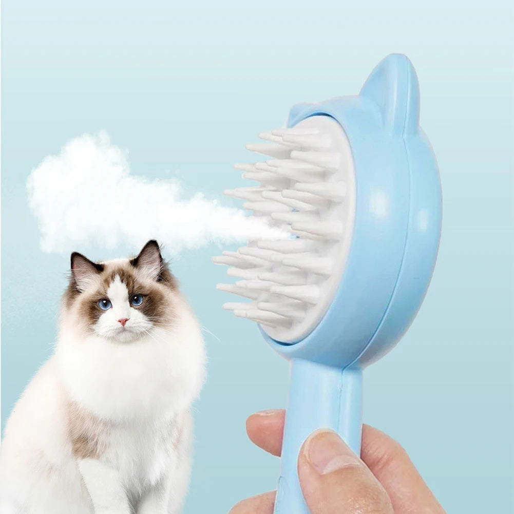 Multifunctional Pet Grooming Brush with Mist – Rechargeable Self-Cleaning Slicker Brush for Dogs & Cats