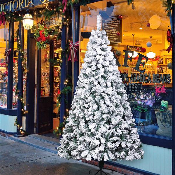 Green Flocking 6ft, 750 Branches, Automatic Tree Structure, PVC Material Christmas Tree