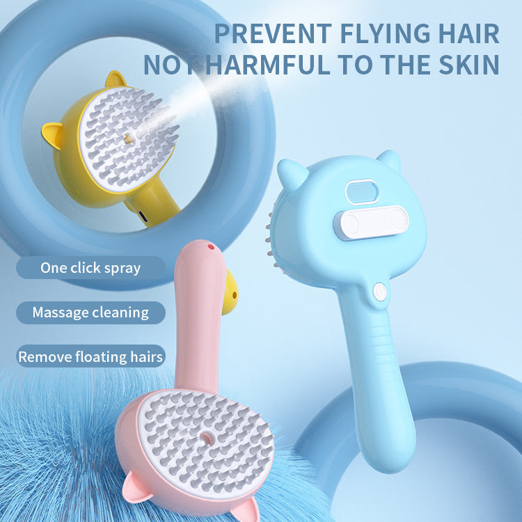 Multifunctional Pet Grooming Brush with Mist – Rechargeable Self-Cleaning Slicker Brush for Dogs & Cats
