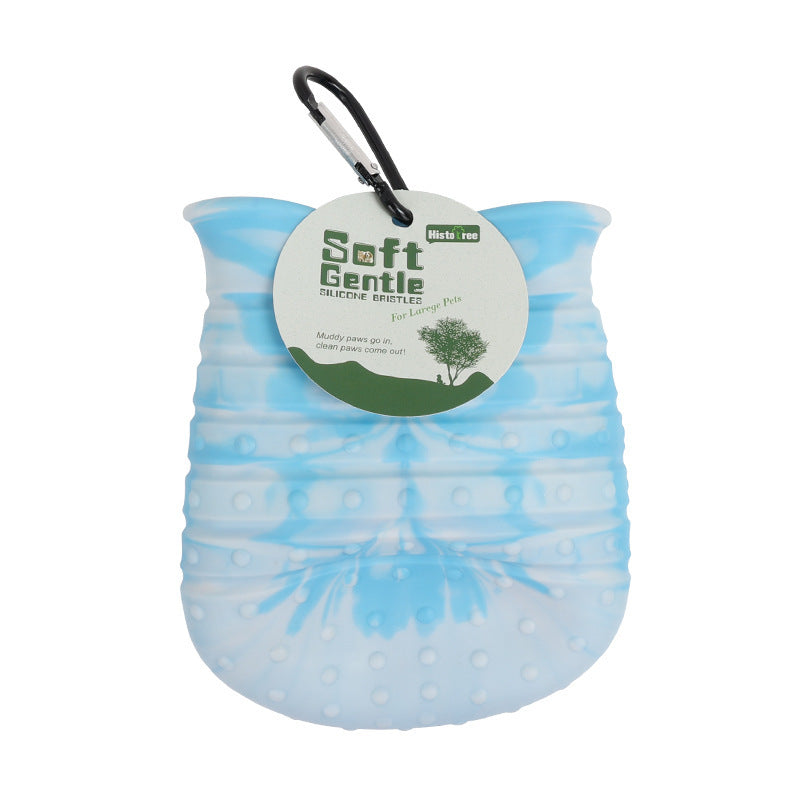 2 In 1 Dog Paw Cleaner Cup – Soft Pet Foot Washer & Brush, Portable Paw Cleaning Bucket