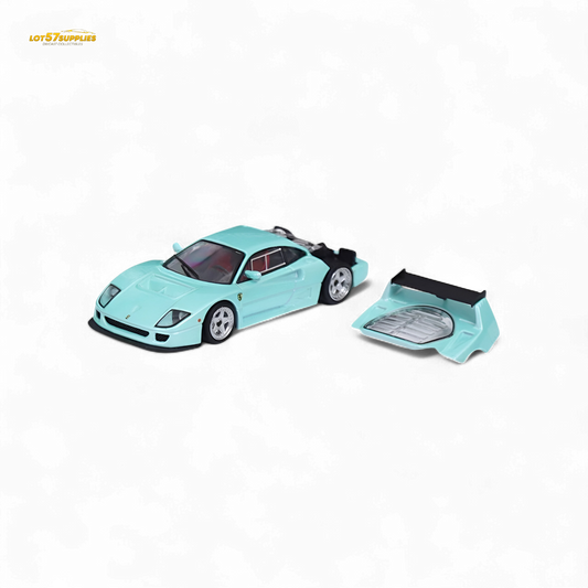 Stance Hunters Ferrari F40 LM Light Aqua Green With Removable Rear Engine Cover 1:64