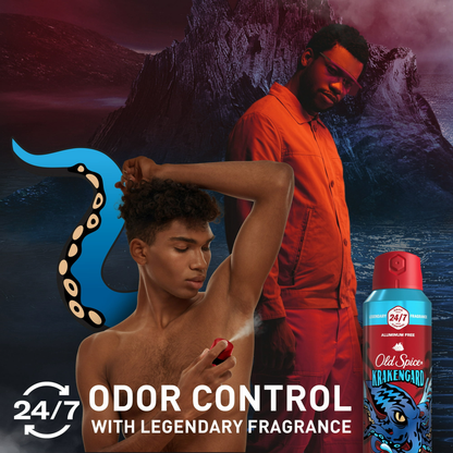 Old Spice Body Spray Krakengard for Men 2 Pack 5.1 oz Each Aluminum Free Deodorant