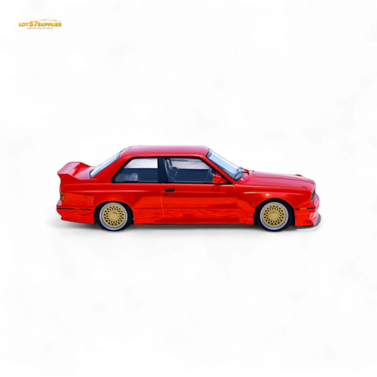 DCM BMW M3 E30 in Red - Gold Wheels 1:64