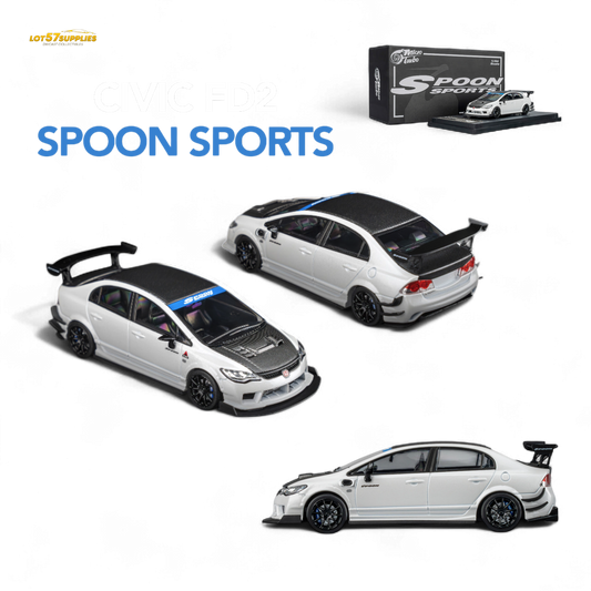 Microturbo Honda Civic Type R FD2 Spoon Sports - Metallic White 1:64