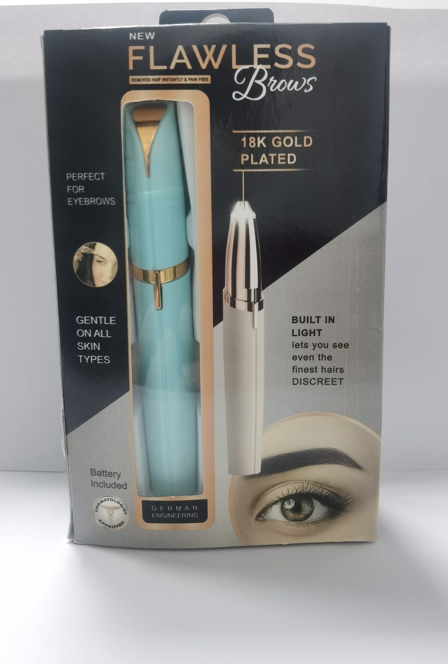 Mini Electric Eyebrow Trimmer Pen – Painless Hair Remover with LED Light for Brows & Face