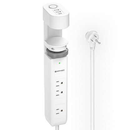 CRST Desk Clamp Surge Protector Power Strip with USB-C Port 6FT Extension Cord Flat Plug 1020J Protection Fits Tables Up to 2 Inches 36 Months Warranty