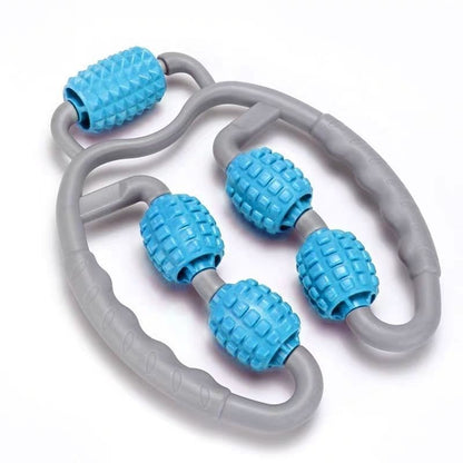 U-Shape Trigger Point Massage Roller, 4-Wheel Full Body Massager