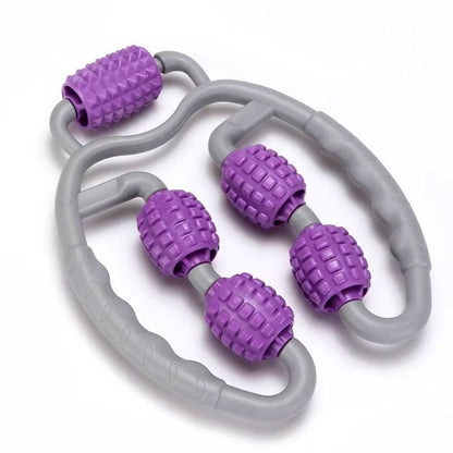 U-Shape Trigger Point Massage Roller, 4-Wheel Full Body Massager