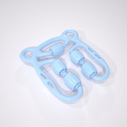 U-Shape Trigger Point Massage Roller, 4-Wheel Full Body Massager