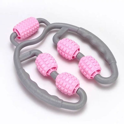 U-Shape Trigger Point Massage Roller, 4-Wheel Full Body Massager