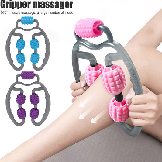 U-Shape Trigger Point Massage Roller, 4-Wheel Full Body Massager