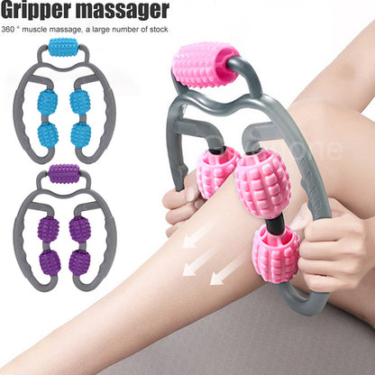 U-Shape Trigger Point Massage Roller, 4-Wheel Full Body Massager