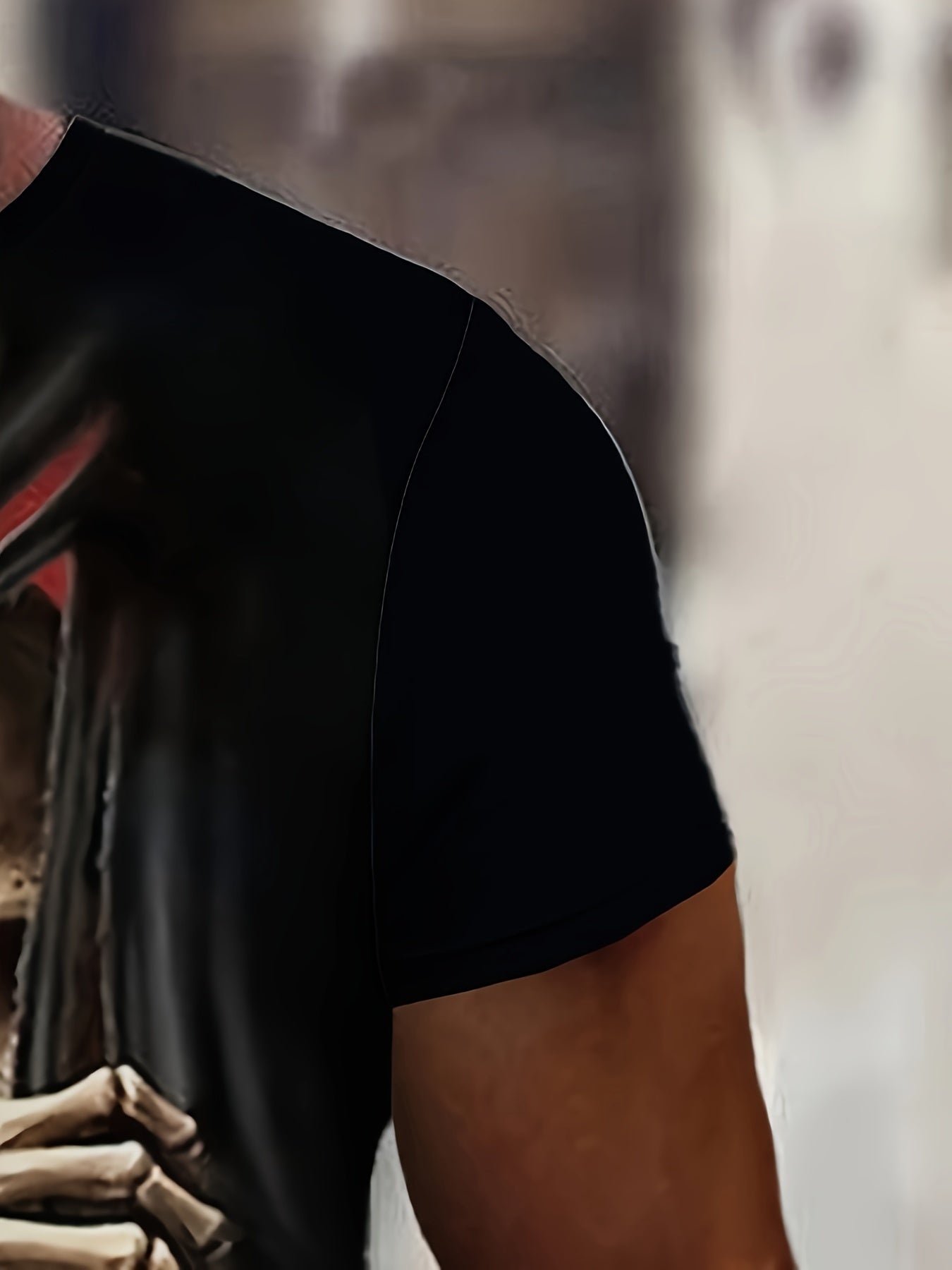 Men’s 3D Skull Printed T-Shirt – Casual Short Sleeve Summer Tee, Stretch Polyester Blend