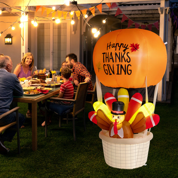 6ft Turkey Hot Air Balloon With 5 LED Lights