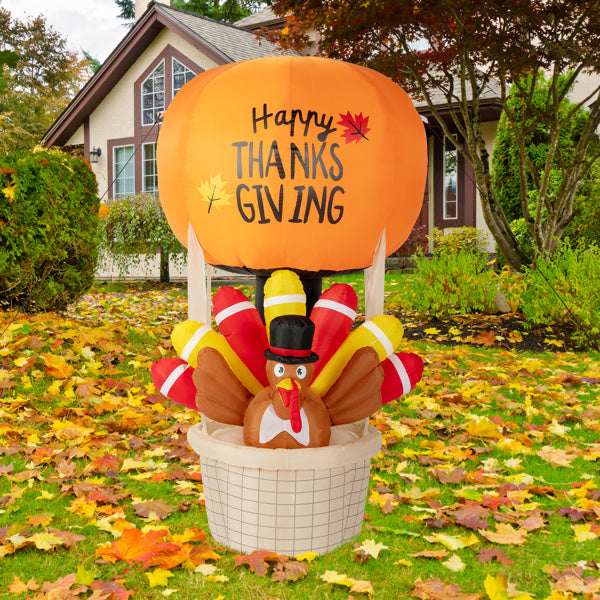6ft Turkey Hot Air Balloon With 5 LED Lights