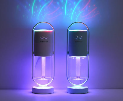Magic Shadow USB Air Humidifier – Mini Ultrasonic Mist Maker with Projection Night Lights for Home, Car & Office