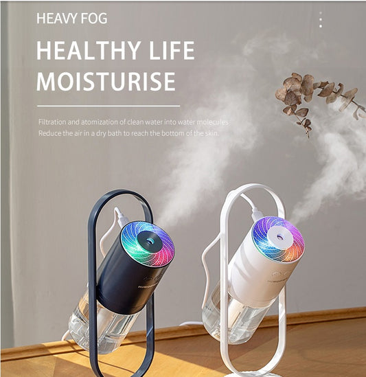 Magic Shadow USB Air Humidifier – Mini Ultrasonic Mist Maker with Projection Night Lights for Home, Car & Office