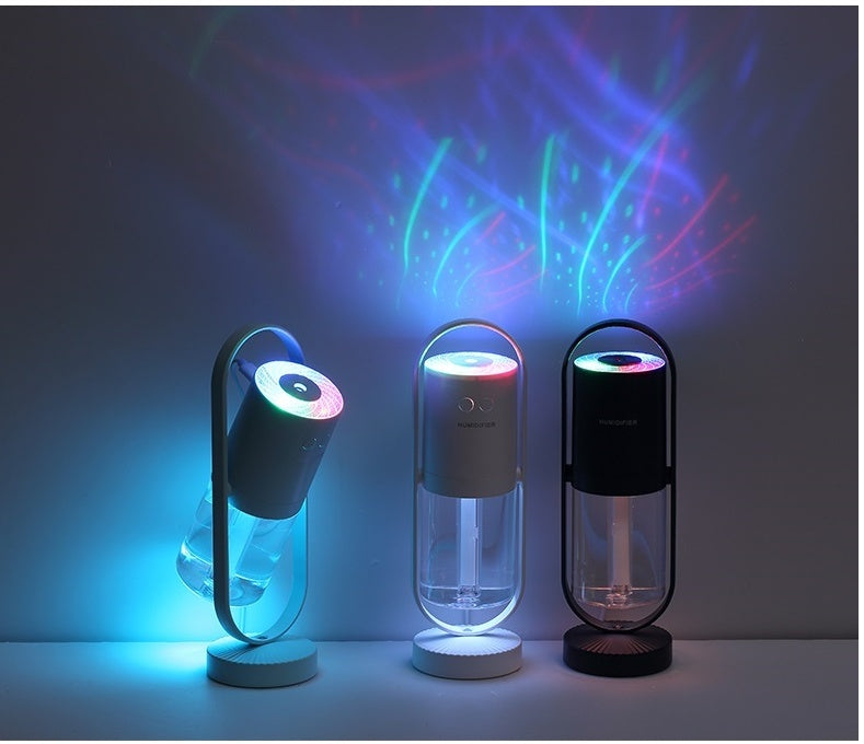 Magic Shadow USB Air Humidifier – Mini Ultrasonic Mist Maker with Projection Night Lights for Home, Car & Office