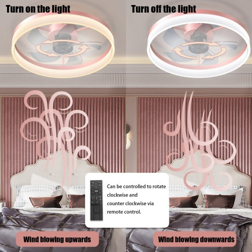 Ceiling Fan With Light Dimmable LED Recessed Mount Slim Modern Ceiling Fan Unavailable Platforms- Temu