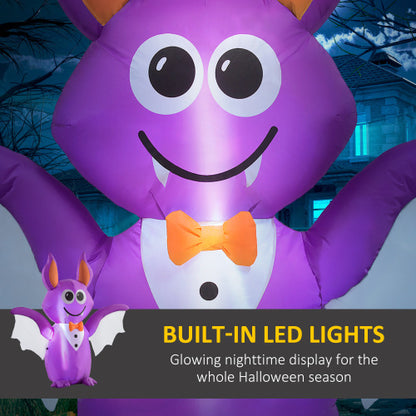Outsunny 6ft Inflatable Halloween Decoration Bat, Blow Up Outdoor LED Yard Display, Waterproof