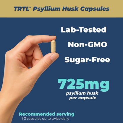 TRTL Psyllium Husk 725mg Capsules 120 Count