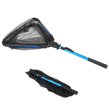1Pc Foldable Fishing Net With Aluminum Alloy Rod EVA Handle Durable 5MM Hexagonal Nano Coating Nylon Mesh Collapsible Landing Net Safe Fish Catching Or Releasing