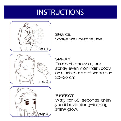 Brightening Glitter Spray Collarbone Hair Halloween Party Nightclub Dress Film Highlighter Spray Powder