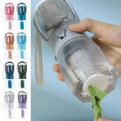 3-in-1 Portable Dog Water Cup, Food Container & Garbage Bag Holder – Multi-Functional Pet Travel Cup