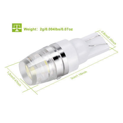 10PCS T10 LED Bulbs 194 LED Lights 12V 1W 5730 Xenon White Wedge Base LED Replacement Bulbs For License Plate Parking Position Interior Lights