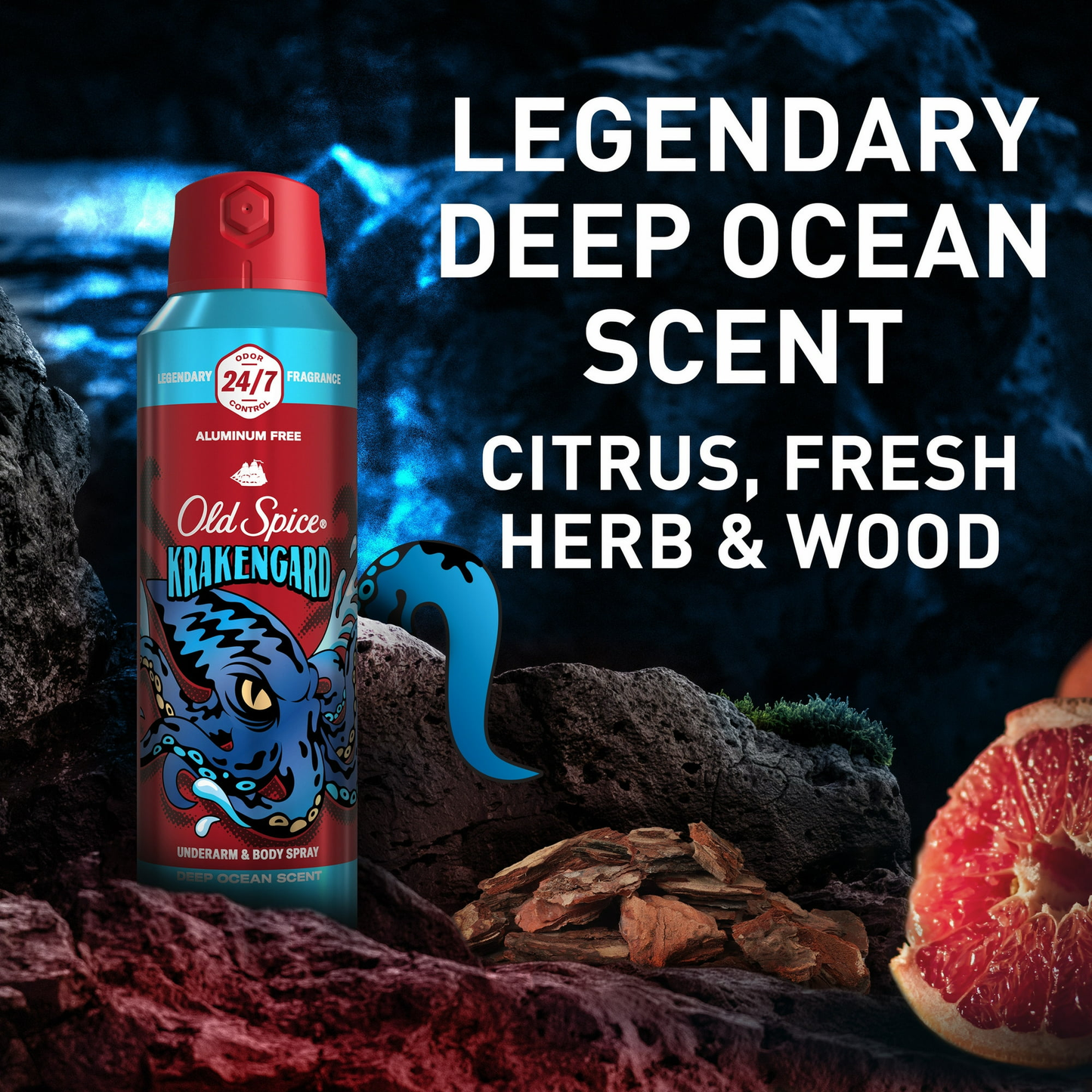 Old Spice Body Spray Krakengard for Men 2 Pack 5.1 oz Each Aluminum Free Deodorant