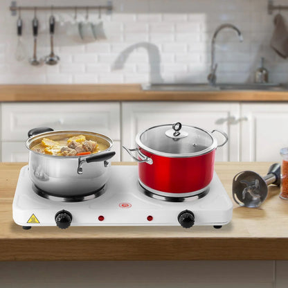 2000W Double Electric Burner Portable Dual Counter Stove Countertop Hot Plate Kitchen Cooker Stove With 5 Gear Temperature Control