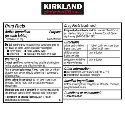 Kirkland Signature Non-Drowsy AllerClear 10 mg – 365 Tablets