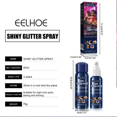 Glitter Spray, Halloween Brightening Makeup Night Club Party Clothing Highlights Skin Brightening Powder