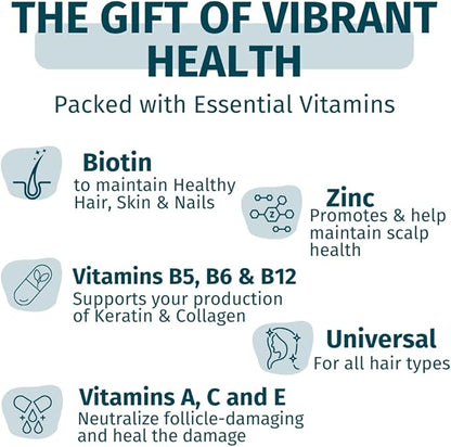 🌟 WEEM Hair Skin and Nails Gummies – Vegan Biotin Vitamins for Women & Men | Faster Hair Growth, Stronger Nails, Radiant Skin | Extra Strength