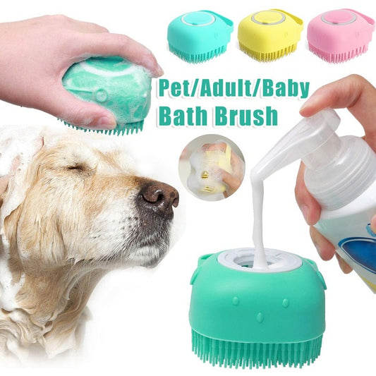 Silicone Dog Bath Massage Gloves Brush – Pet Grooming & Shampoo Comb for Dogs & Cats