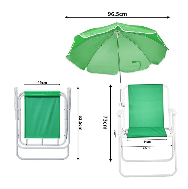 Folding Beach Chair With Umbrella For Adults, Lightweight Porable Camping Chair With 265lbs Capacity For Travel Picnic Concert  Outdoor Activities, Green